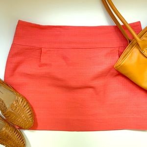 J CREW Coral textured tweed skirt